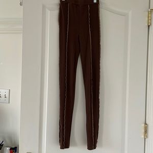Motel Brown Leggings with Lighter Brown Stitch Size XS